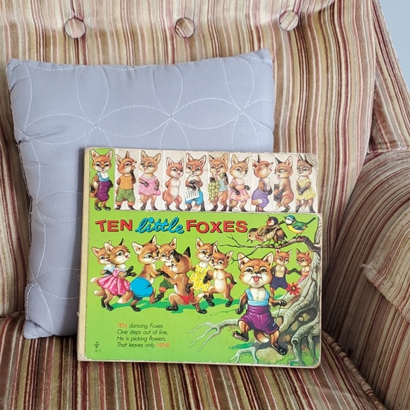 VTG Book "Ten Little Foxes" London Woodland Whimsical Animals OLD Hardboard Bird - Picture 11 of 16